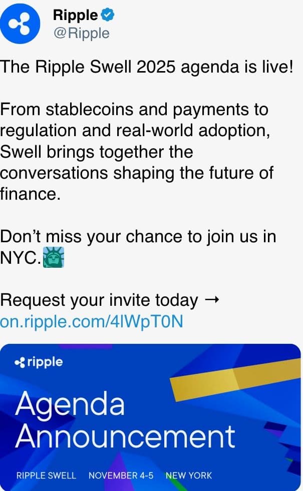 The Ripple Swell 2025 agenda is live!